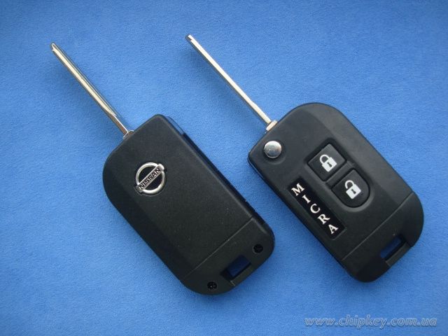 Ключ Nissan Micra (корпус) 2 кнопки, лезвие nsn14