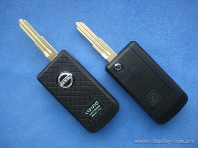 Ключ Nissan выкидной (корпус) 1 кнопка, лезвие Dat10