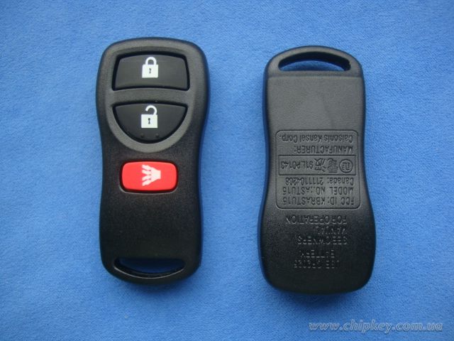 NISSAN  пульт (корпус) 2 - кнопки + 1 - кнопка (Panic)