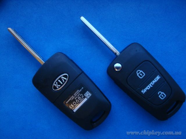Ключ Kia Sportage выкидной (корпус) 3 кнопки, лезвие toy48