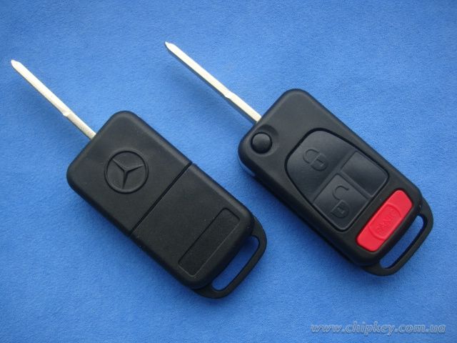 Выкидной ключ Mercedes (корпус)  2 кнопки 1 (Panic), лезвие HU64P