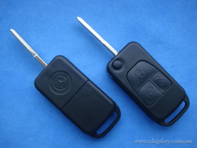 Ключ Mercedes выкидной (корпус) 3 кнопки, лезвие hu64p