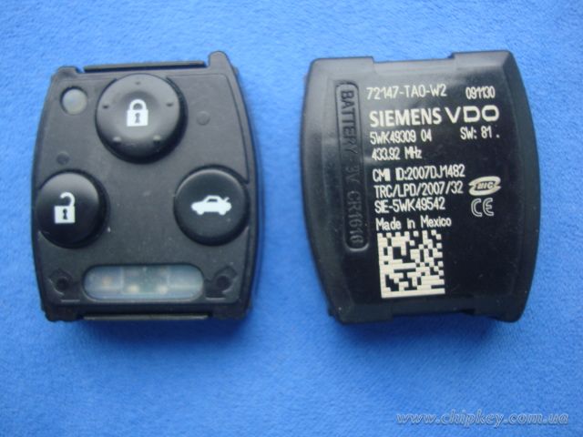 Ключ Honda Accord 2008-2010, id46(pcf7941), 433,92Mhz, original