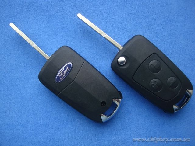 Ключ Ford Focus выкидной (корпус) 3 кнопки, лезвие hu101