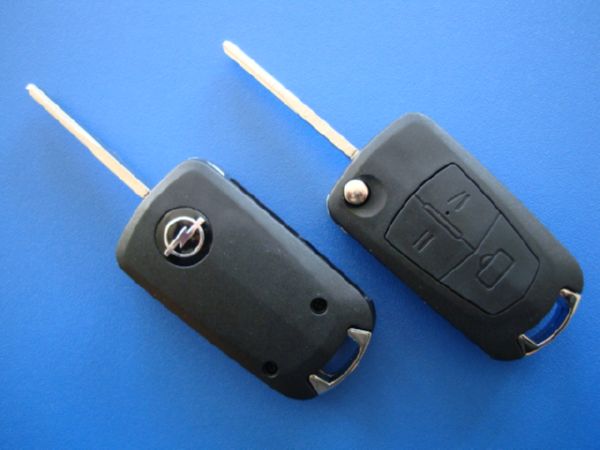 Ключ Opel Vectra, Astra, Omega выкидной (корпус) 3 кнопки, лезвие hu100