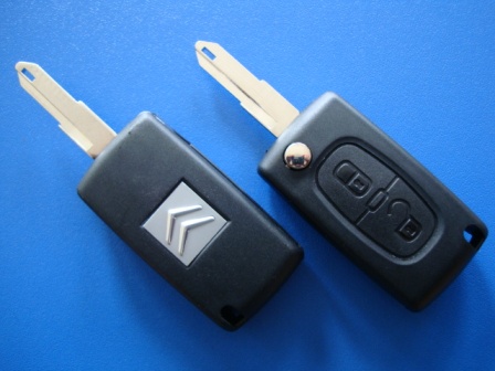 CITROEN выкидной ключ (корпус) 2 - кнопки , с креплением батарейки на корпусе, лезвие NE73