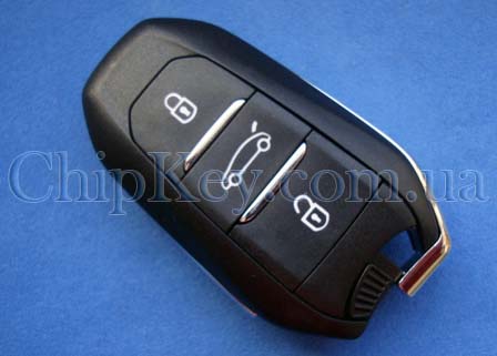 Peugeot Smart Key Original 3 - кнопки, с чипом ID46(PCF7945), 433Mhz