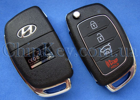 Ключ Hyundai выкидной (корпус) 4 кнопки, лезвие toy49