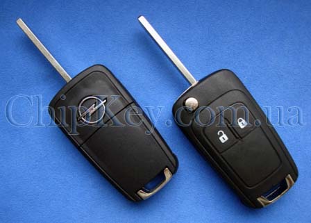 Ключ Opel выкидной (корпус) 2 кнопки, лезвие hu100