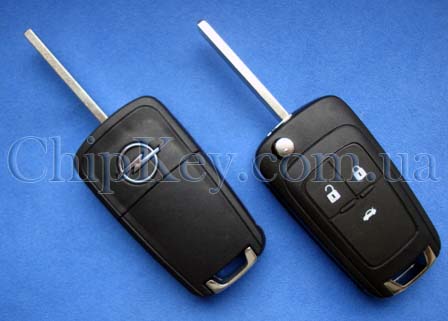 Ключ Opel выкидной (корпус) 3 кнопки, лезвие hu100