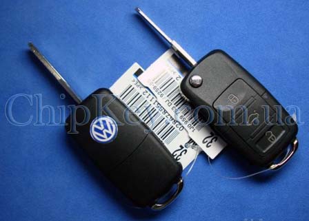 Ключ Volkswagen выкидной (корпус) 3 кнопки, лезвие hu49