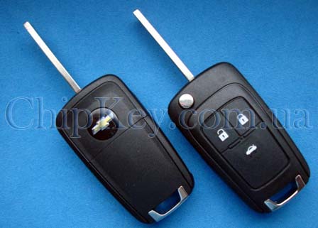 Ключ Chevrolet выкидной (корпус) 3 кнопки, лезвие hu100