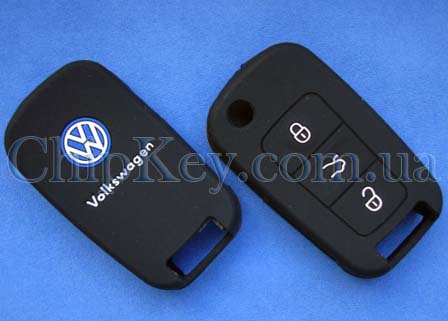 Чехол Volkswagen силиконовый 3 кнопки, черный