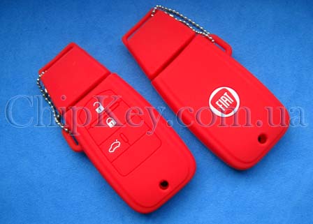 Fiat Smart Key силиконовый чехол 3 кнопки, красный