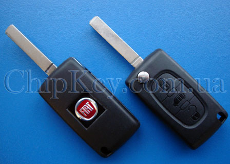 Ключ Fiat Scudo выкидной (корпус) 3 кнопки, лезвие va2, без крепления для батарейки