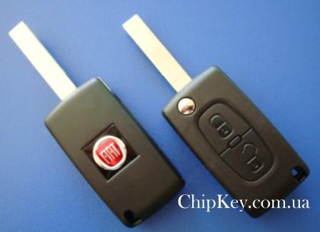 Ключ Fiat Scudo (корпус) 2 кнопки, лезвие HU83T, без крепления батарейки на корпусе