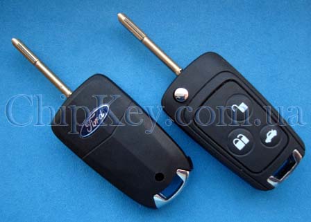 Ключ Ford Mondeo, Connect выкидной (корпус) 3 кнопки, лезвие fo6p