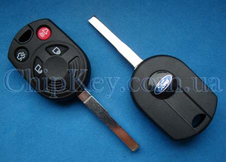 Ключ Ford (корпус) 4 кнопки, лезвие hu101