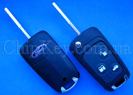 Ключ Ford Focus выкидной (корпус) 3 кнопки, лезвие hu101