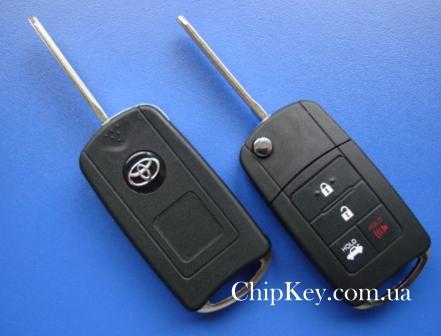 Ключ Toyota выкидной (корпус) 3 кнопки 1 кнопка (Panic)