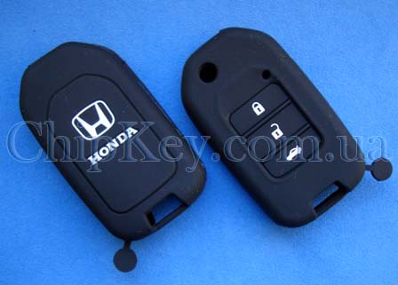 Чехол Honda силиконовый 3 кнопки, черный