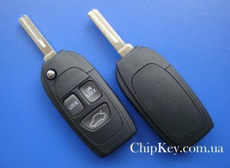 Ключ Volvo выкидной S80/S60/V70/VC70/XC90 (корпус) 3 кнопки