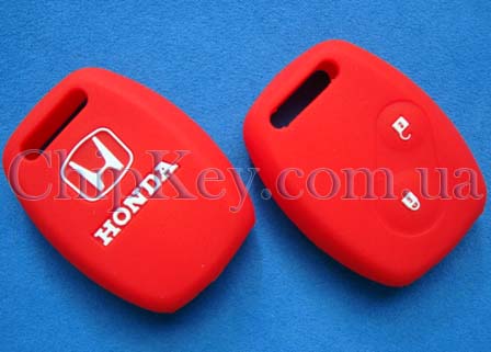 Чехол силиконовый для ключа Honda 2 кнопки, красный