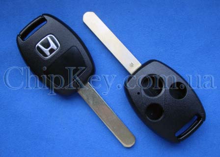 Ключ Honda (корпус) 3 кнопки, с местом под чип, лезвие hon66