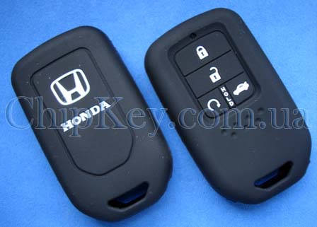 Чехол Honda Smart Key силиконовый 4 кнопки, черный