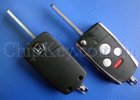 Ключ Honda выкидной (корпус) 4 кнопки, Chrome