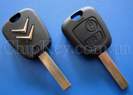 Ключ Citroën (корпус) 2 кнопки, лезвие hu83t