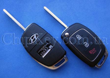 Ключ Hyundai выкидной (корпус) 3 кнопки, лезвие toy49