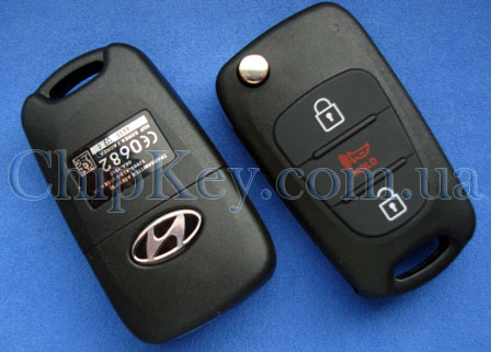 Ключ Hyundai выкидной (корпус) 3 кнопки, лезвие toy48