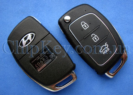 Ключ Hyundai выкидной (корпус) 3 кнопки, лезвие toy49