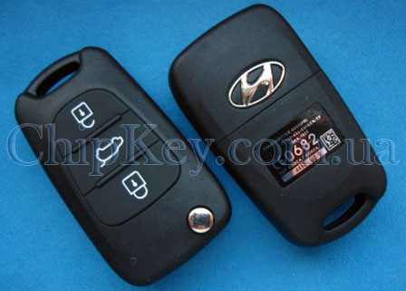 Ключ Hyundai выкидной (корпус) 3 кнопки, лезвие toy48, original