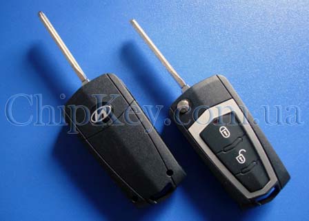 Ключ Hyundai Santa FE выкидной (корпус) 2 кнопки