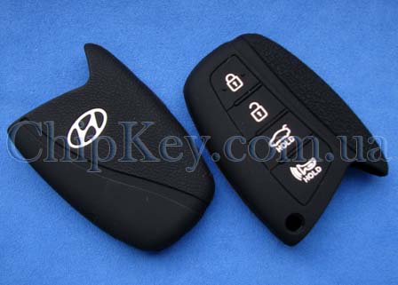 Чехол Hyundai Santa Fe Smart Key силиконовый 4 кнопки, черный