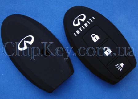 Силиконовый чехол Infiniti Smart Key 3 кнопки, черный