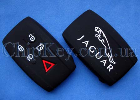 Чехол Jaguar smart key силиконовый 5 кнопок, черный