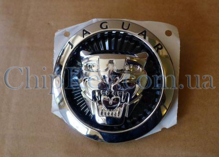 Логотип Jaguar XF XK XJ на решетку радиатора черный в хроме, original