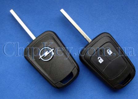 Ключ Opel (корпус) 2 кнопки, лезвие hu100, Original