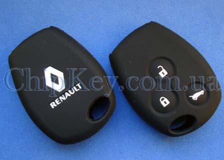 Чехол Renault силиконовый 3 кнопки, черный
