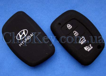 Cиликоновый чехол Hyundai Smart Key 4 кнопки, черный