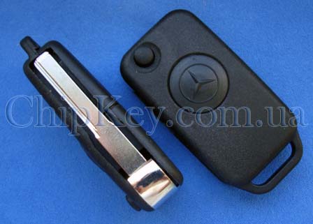 Ключ Mercedes выкидной (корпус) 1 кнопка, лезвие hu64p