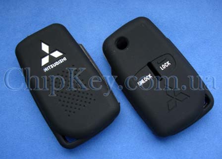 Чехол Mitsubishi Pajero силиконовый 2 кнопки, черный