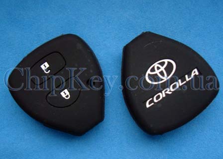 Чехол Toyota Corolla силиконовый 2 кнопки, черный