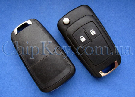 Ключ Chevrolet, Opel выкидной (корпус) 2 кнопки, лезвие hu100