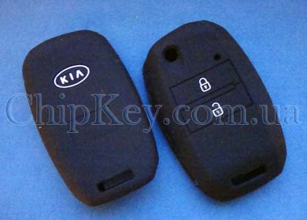 Чехол Kia силиконовый 2 кнопки, черный
