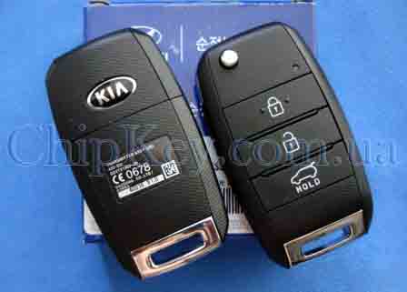 Ключ Kia Ceed, Pro Ceed 2012-2015 выкидной 3 кнопки, с чипом 4D60(80bit)433-EU DD3TX1302-JD, original