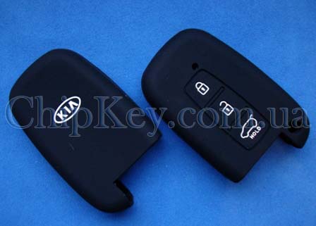 Чехол Kia смарт кей силиконовый 3 кнопки, черный